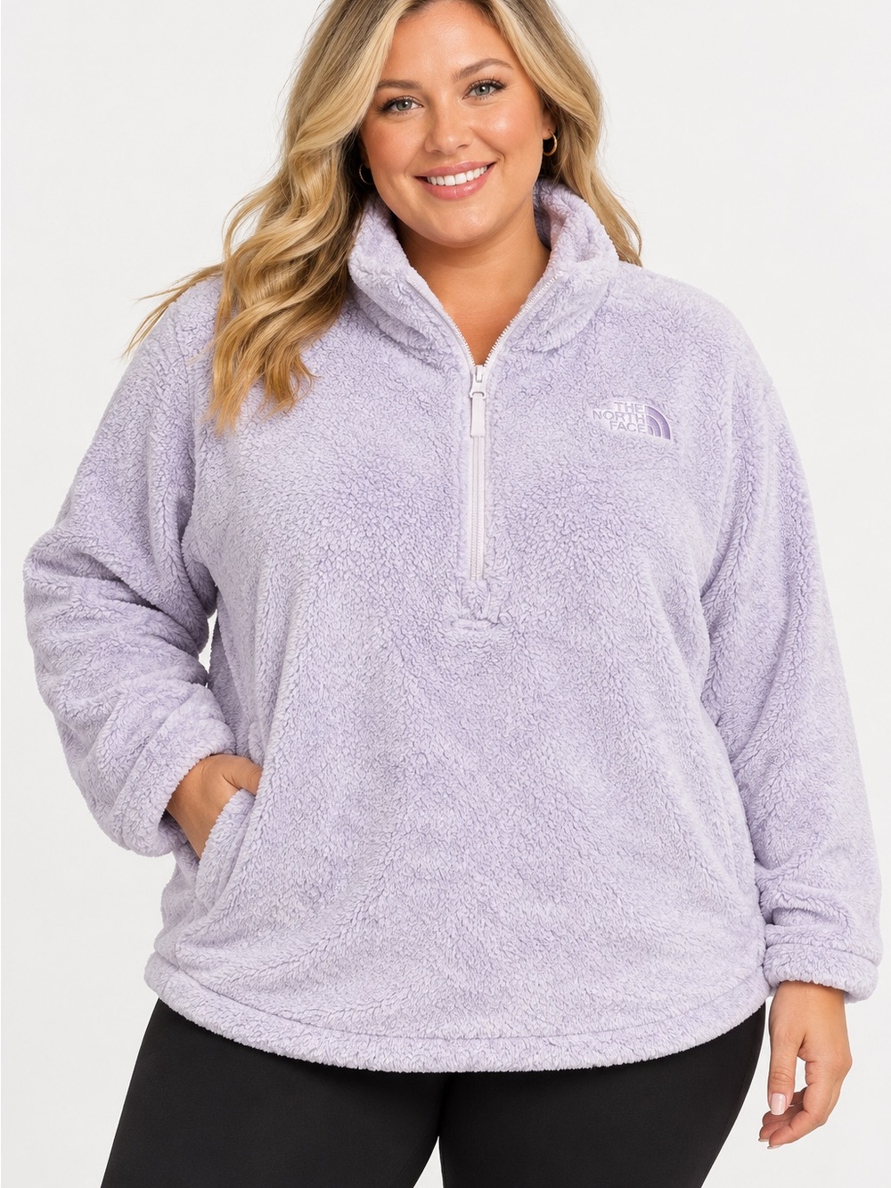 The North Face Women's Lavender Plush Quarter-Zip Pullover